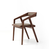 北欧实木餐椅家用靠背椅子原木扶手椅阅读休闲椅子创意木质电脑椅