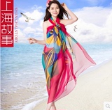 上海故事丝巾女长款春夏季防晒围巾披肩两用超长超大沙滩巾纱巾