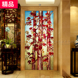 艺术玻璃 玄关背景墙 柜子屏风隔断 现代中式 简约风格 油画彩树
