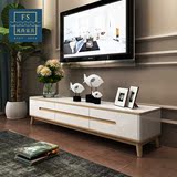 现代北欧宜家实木电视柜白色烤漆茶几电视机柜组合简约橡木家具