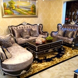 欧式布艺沙发 新古典实木客厅沙发组合 美式后现代雕花沙发 现货