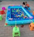 儿童充气水池2米1家用宝宝海洋球池户外加厚钓鱼池单层决明子池