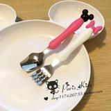 ins米奇米妮卡通造型餐具套装儿童不锈钢创意便携式宝宝叉子勺子