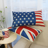美式英伦国旗棉麻抱枕汽车办公室靠垫靠枕午睡家居沙发靠包护腰枕