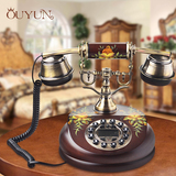 欧式仿古电话机复古实木客厅电话装饰家用固定办公室美式老式座机