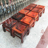老挝大红酸枝新款方凳交趾黄檀实木矮凳换鞋凳红木家具小孩等正品