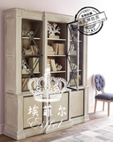 高端定制欧式复古实木酒柜美式新古典置物柜书柜书架欧式怀旧家具