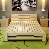 实木床1.5 1.8米白色大床松木儿童床单人床1.2米双人床简易木床