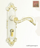 泰好工房纯铜锁 简欧式全铜卧室内房门锁把手TH58-5205SW 象牙白