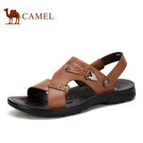 camel骆驼时尚男鞋拖鞋 耐磨休闲鞋凉鞋真皮专柜品牌沙滩鞋透气鞋