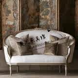 欧式法式复古做旧实木雕花布艺沙发 美式仿古时尚休闲沙发