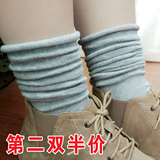 韩国纯棉袜子女短袜秋冬季卷边女袜糖果彩色纯色堆堆袜潮短靴袜套