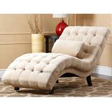 新品美式法式新古典实木布艺拉扣躺椅客厅休闲沙发小户型