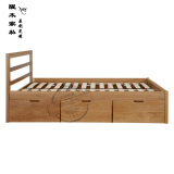 欧式1.8全实木橡木床日式高箱床储物床简约现代中式双人床包邮