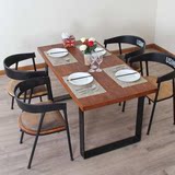 简约现代家用实木餐桌长方形吃饭桌餐馆酒店桌椅组合做旧咖啡厅桌