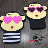 韩国网红同款iphone6s手机壳5.5苹果6plus情侣爱心猴4.7硅胶套5s