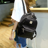 日韩版pu新款时尚双肩包女包学生书包背包旅行包大休闲潮女士包包