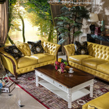 欧式真皮123实木头层皮沙发组合 美式油蜡皮大小户型U型整装沙发