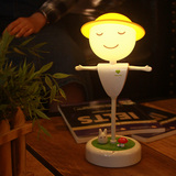 触控感应小夜灯 创意可爱稻草人造型 充电式LED灯 儿童卧室床头灯