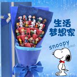 史努比公仔Snoopy一家玩偶玩具花束七夕情人节结婚生日礼物送女友