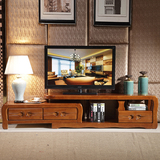 实木电视柜茶几组合地柜简约现代中式电视机柜子可伸缩矮柜影视柜