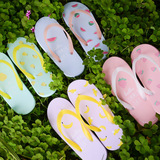韩版休闲凉拖鞋女夏季 学生防滑可爱平底沙滩室外水果海边人字拖