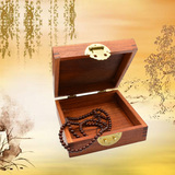 大果紫檀首饰盒红木中式复古化妆盒 实木送礼饰品盒 红木珠宝盒子