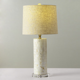 美式创意客厅卧室床头水晶台灯北欧宜家白色贝壳布艺艺术台灯包邮