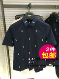 B2CC62260 太平鸟男装代购2016夏装新款 修身短袖衬衫*528