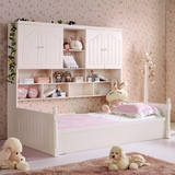 实木儿童家具衣柜床女孩公主床多功能床组合床1.5米1.2储物高箱床