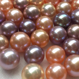 天然淡水珍珠DIY颗粒散珠 5A正圆无瑕强光 粉色紫色3-13mm定制