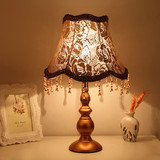 时尚创意欧式台灯温馨卧室床头装饰灯可调光LED五金台灯