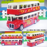 儿童玩具合金公交车复古伦敦双层大巴士仿真小汽车模型音乐回力车