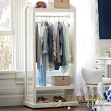 美式实木简约现代衣柜韩式卧室宜家可移动白色衣柜儿童无门小衣柜