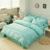 韩版公主风纯棉四件套全棉田园花边1.8m2米床被套床单床上用品