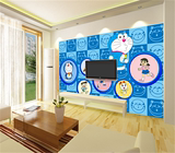 哆啦A梦3d儿童主题房壁纸 卡通叮当猫ktv机器猫卧室墙纸大型壁画