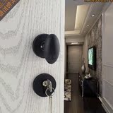正品黑色球形锁 简约美式室内门把手 简欧卧室房门锁球形分体锁具