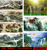大型高清山水风景画国画中国风背景墙壁画图片素材库喷绘打印专用