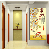 现代中式玄关装饰画  过道壁画 客厅无框画 单幅竖版走廊挂画墙画