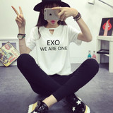 EXO衣服同款应援鹿晗长袖宽松打歌服学生秋装卫衣T恤韩版女
