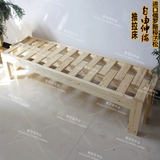 实木推拉沙发床组合伸缩床坐卧两用加宽床加长床拼接床折叠长凳