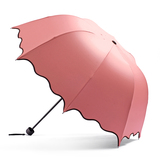 雷蒙娜遇水开花创意晴雨伞女折叠两用防晒黑胶韩国遮太阳伞小红伞