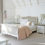 欧式实木方床美式家具 简约双人床1.8米外贸橡木大床美式乡村风格