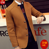 2016春秋季男士修身夹克薄款时尚韩版立领薄毛呢子青年男土短外套
