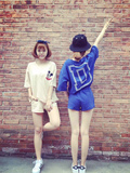 夏韩版米奇卡通学院风宽松运动休闲两件套装原宿bf学生短袖短裤女