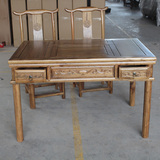 中式全实木茶桌椅组合特价 1.2米多功能功夫茶几仿古南榆木茶艺桌