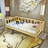 儿童床带护栏 加宽床实木边床 定做儿童拼接床实木床大床拼小床