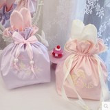 包邮日系超可爱兔子耳朵萌物化妆包收纳袋 日系抽绳化妆包收纳包