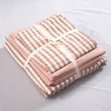 无印良品四件套 纯色水洗棉四件套简约全棉纯棉床单床上用品