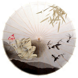 古典油纸伞水墨荷花中国风礼品舞蹈伞旗袍模特伞装饰灯伞防雨雨伞